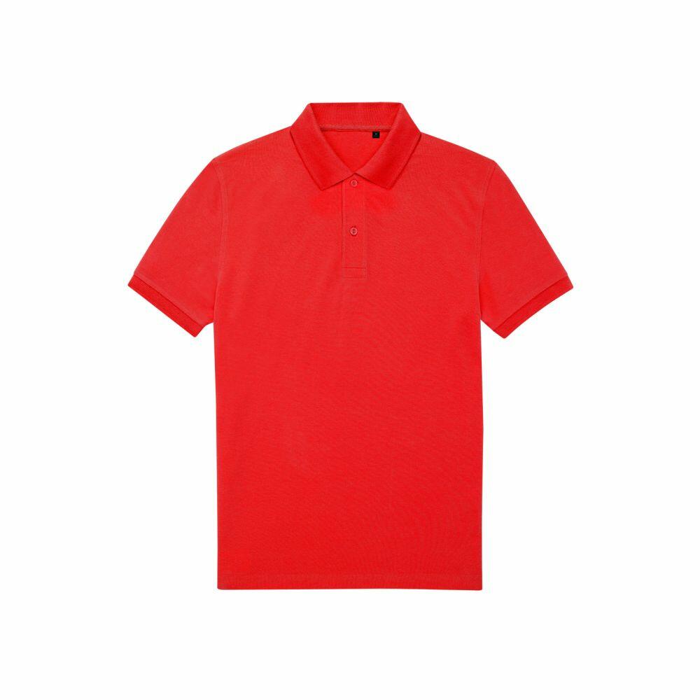The BA265, a plain red polo shirt with short sleeves and a collar from B&C Collection, is displayed against a white background.