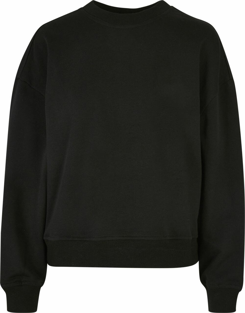 A Build Your Brand BY212 black crew-neck sweatshirt.