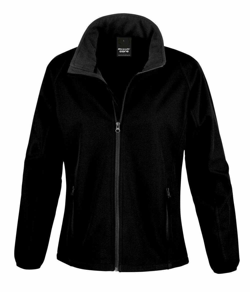 Result Core's R231F is a black zip-up jacket featuring a high collar and dual side pockets.