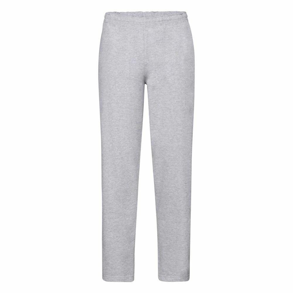 The Fruit of the Loom SS324 gray sweatpants, featuring an elastic waistband and a straight-leg design, are displayed on a plain white background.
