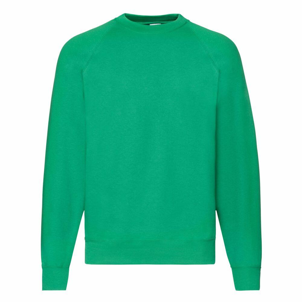 The Fruit of the Loom SS270 is a crewneck sweatshirt in green with long sleeves, displayed against a plain white background.