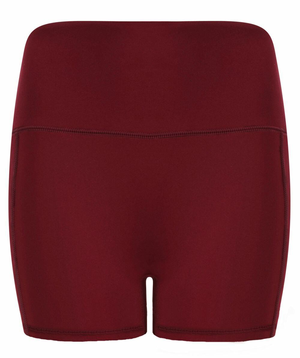Red high waisted spandex shorts discount