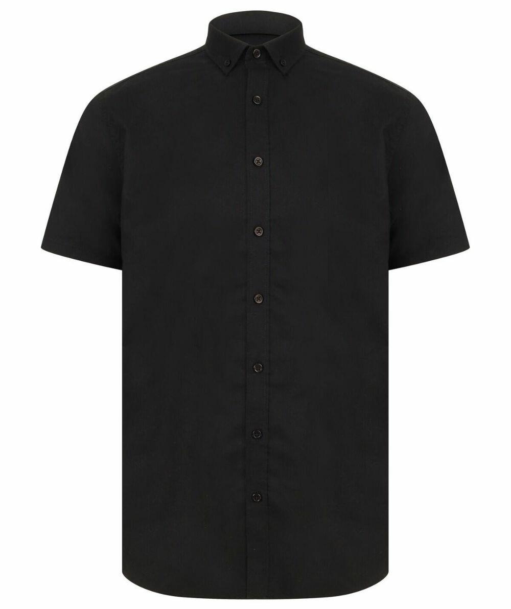 T Shirts Henbury Men s Modern Short Sleeve Oxford Shirt HB517