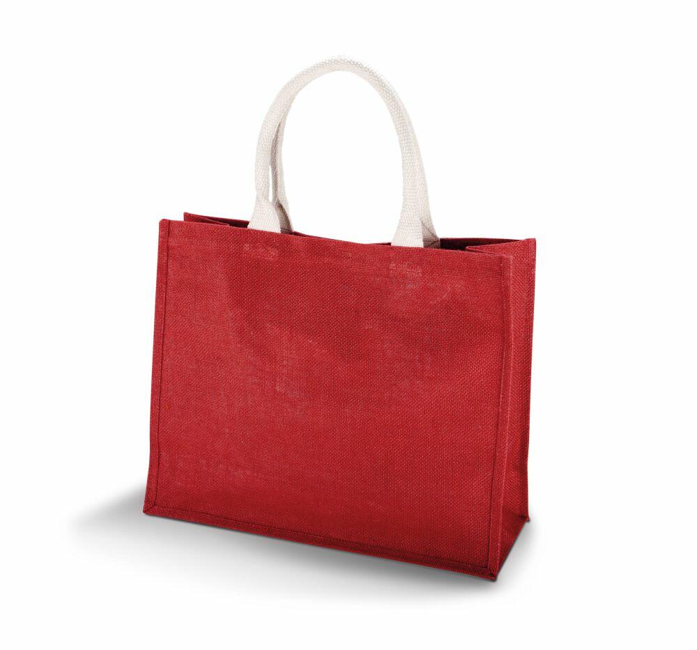 Beach Bag shopper in Jute Fabric Cotton Handles Tear Release Closure