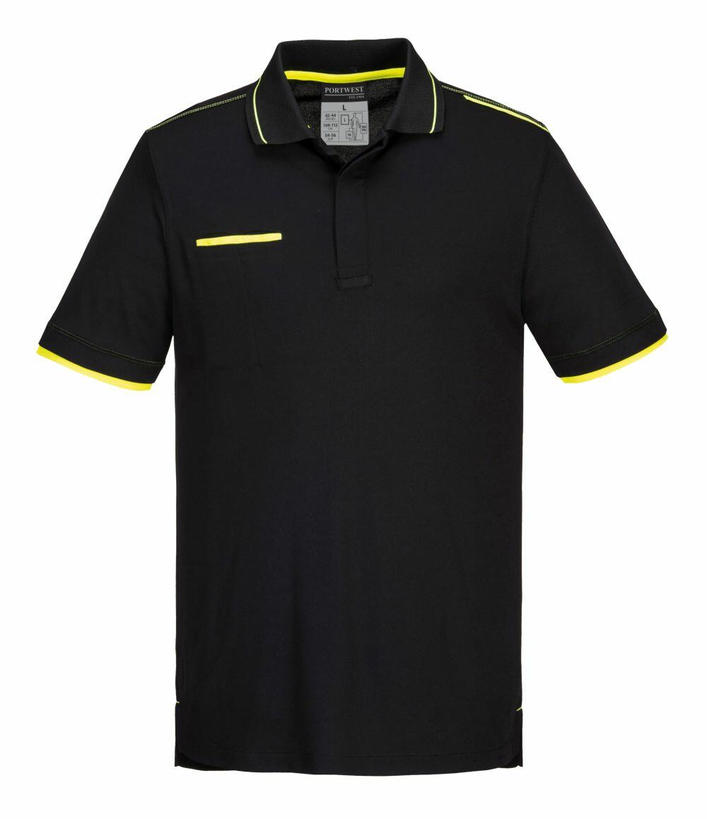 Black and neon green polo shirt top
