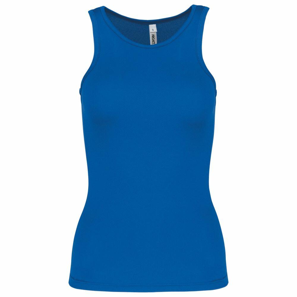 PA442 blue sleeveless tank top by Kariban Proact on a white background.