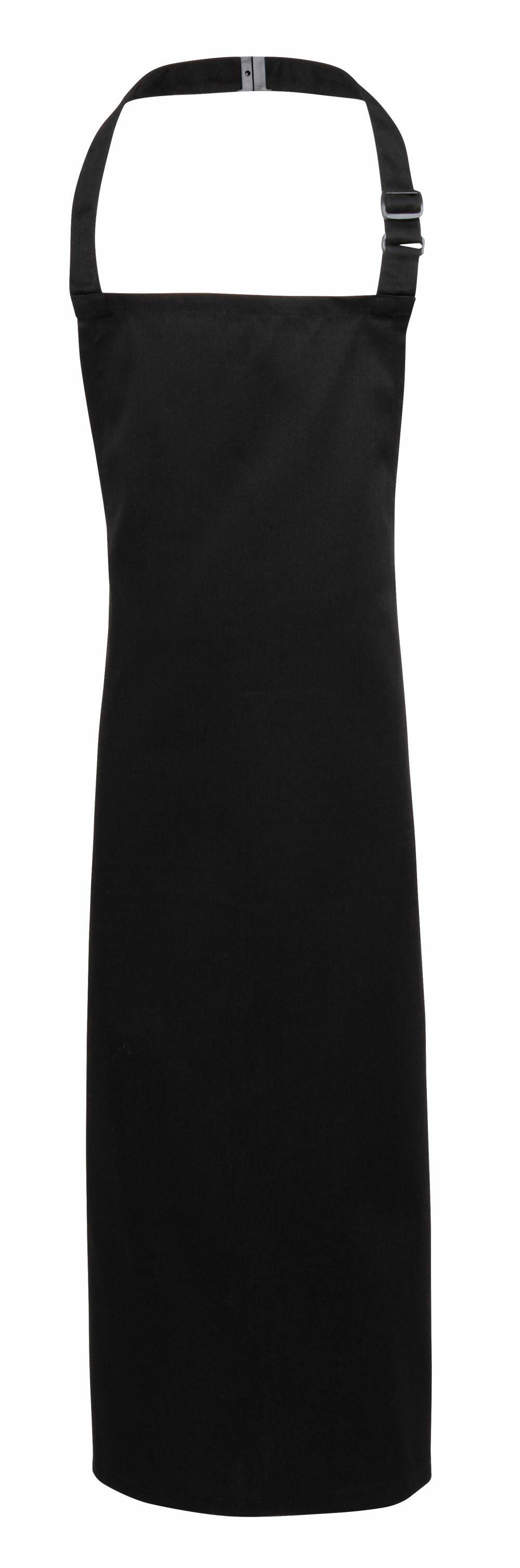 Premier's PR149 is a black apron featuring an adjustable neck strap and a simple design.