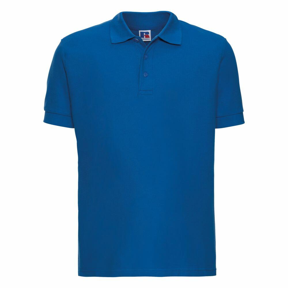 Russell J577M polo shirt in blue, featuring a collar and three buttons.