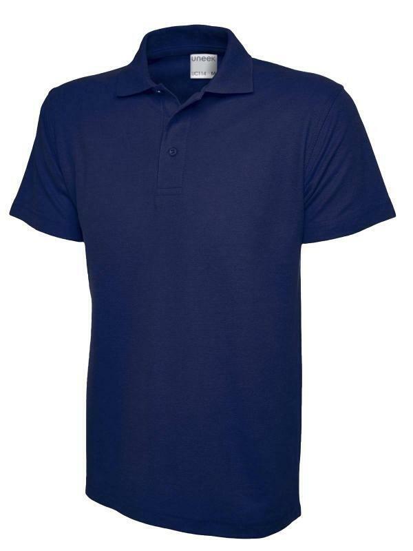 A Uneek UC114 mens unisex active cotton polo shirt in French Navy