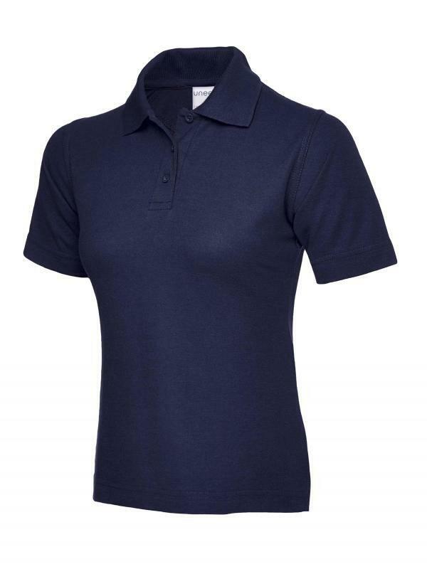 A Uneek UC115 ladies ultra cotton polo shirt in French Navy