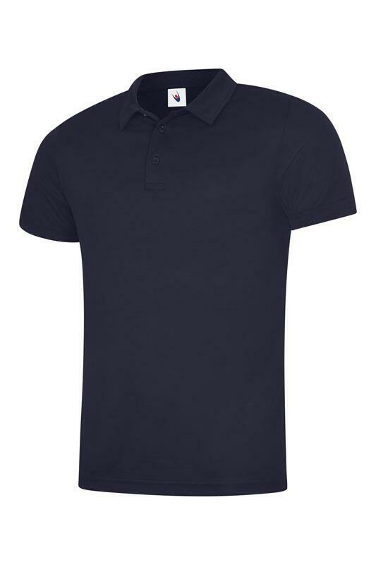 A Uneek UC125 mens ultra cool polo shirt in Navy