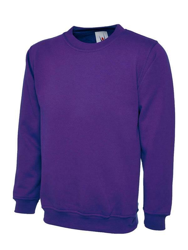 A Uneek UC203 adult unisex classic sweatshirt in Purple
