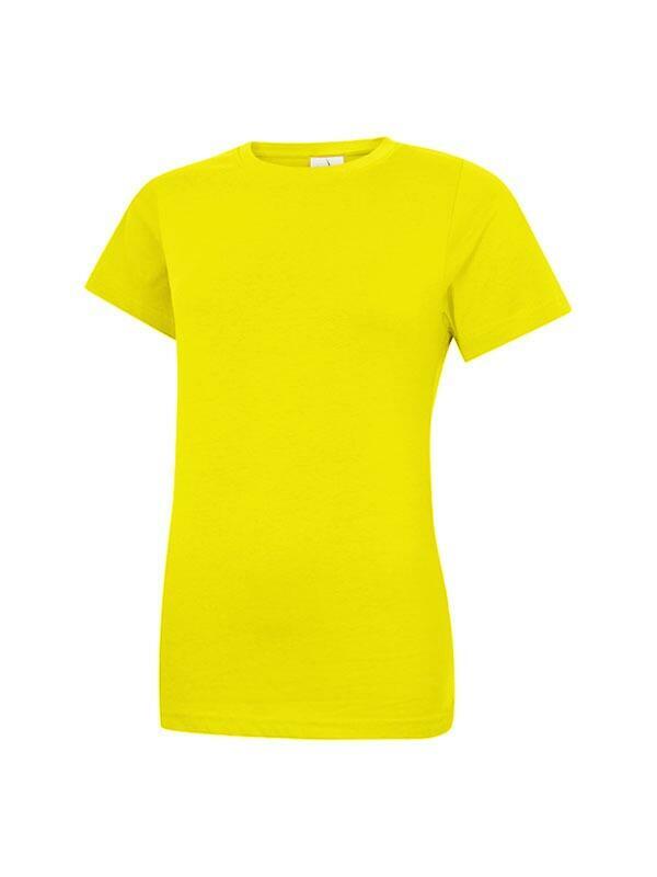 A Uneek UC318 ladies classic t-shirt in Yellow