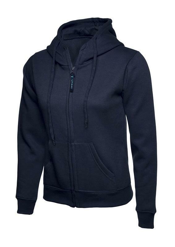 Embroidered Hooded Sweatshirt Uneek Ladies Classic Full Zip Hoodie Stylish