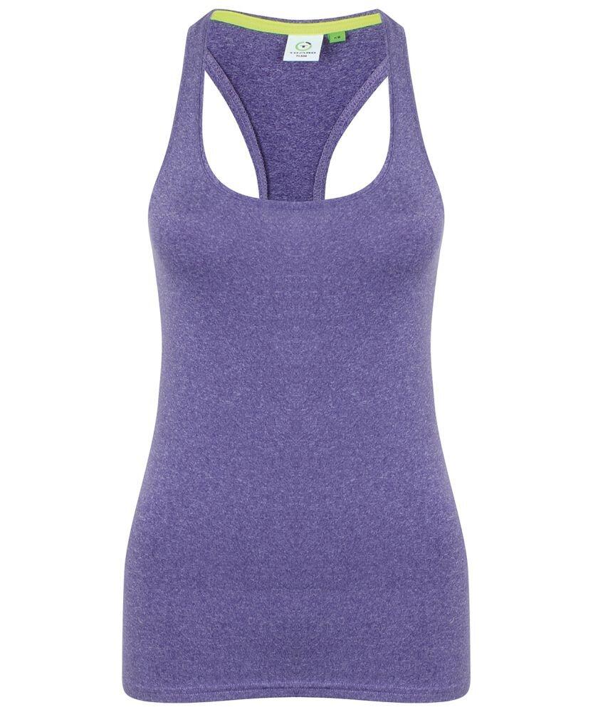Tombo TL506 tank top in purple displayed on a white background.