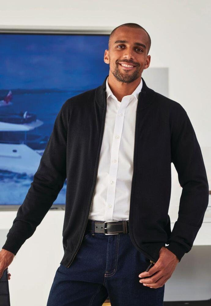 White shirt black cardigan on sale