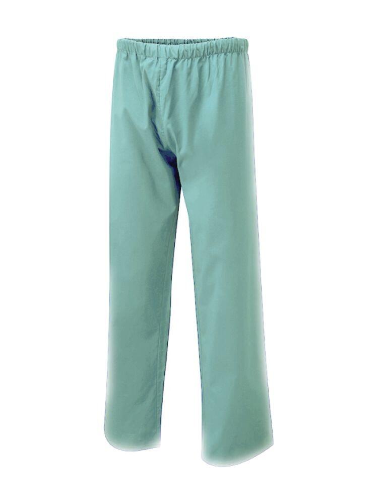 A pair of uc922 aqua unisex scrub pants from Uneek Scrub Trouser with an elastic waistband, displayed against a plain white background. These straight-legged pants are crafted from lightweight fabric, offering comfort and durability for everyday wear.