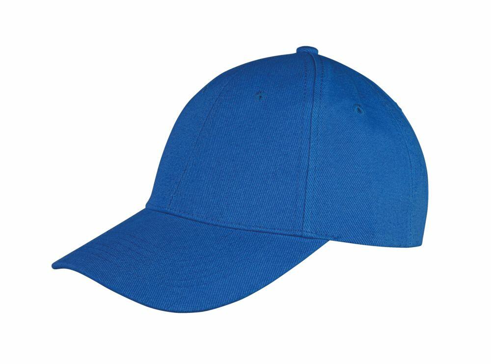 The RC81X from Result Headwear is a plain blue baseball cap with a curved brim, displayed against a white background.