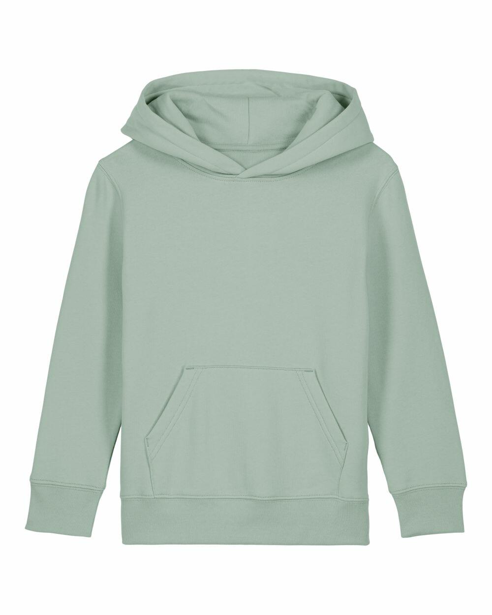 A plain light green hoodie with a front pocket and hood from Stanley/Stella, product name SX706.