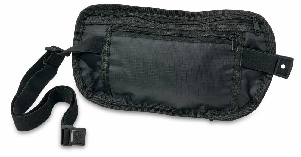 The HL032 by Home & Living is a black waist money belt featuring an adjustable strap and a zippered pocket, ideal for discreetly storing valuables.
