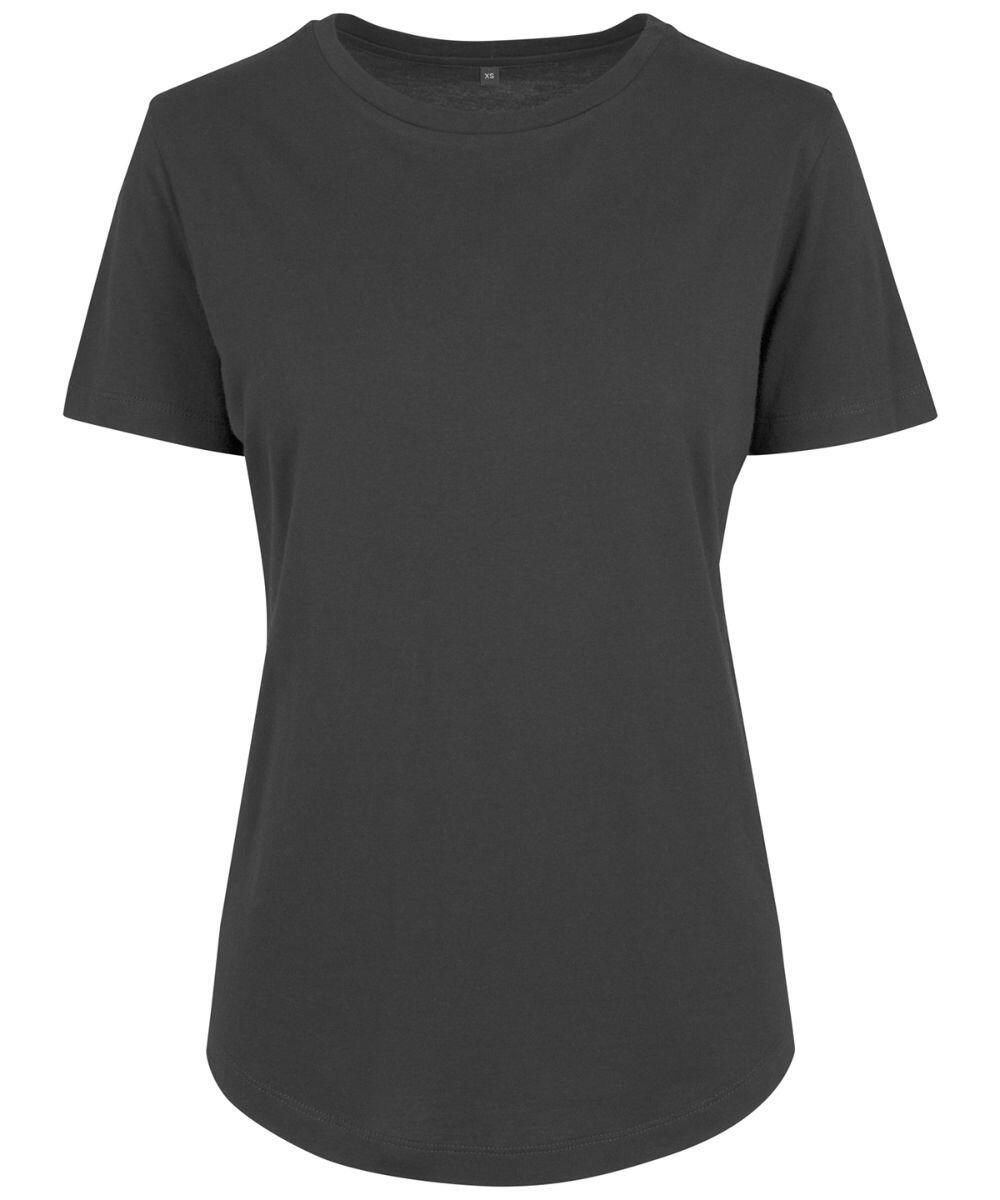 BY057 by Build Your Brand, a plain black short-sleeve crew neck t-shirt, set against a white background.