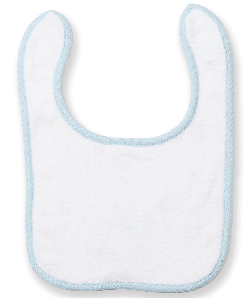 The LW22T by Larkwood features a white bib with a U-shaped design and light blue trim.