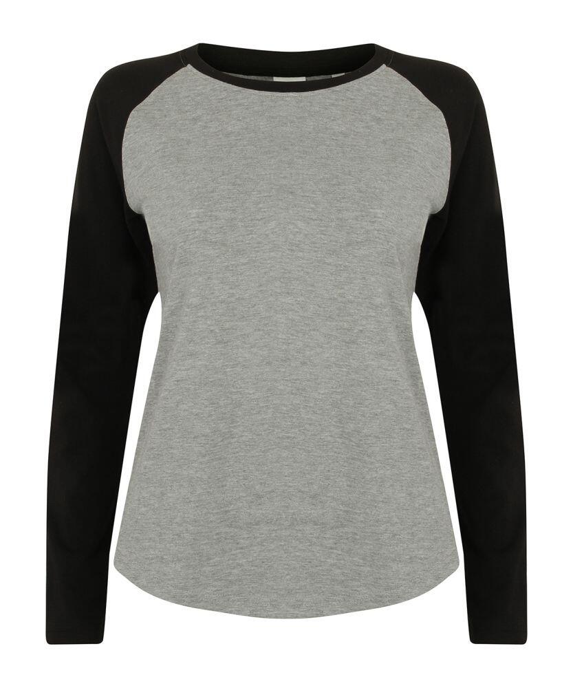 Skinnifit Women s Long Sleeve Baseball T Shirt SK271