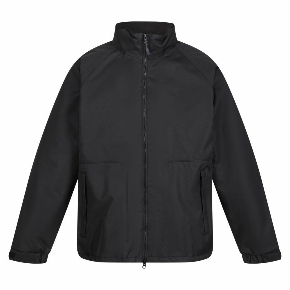 The RG042 by Regatta Professional is displayed from the front, showing off its black zip-up design with a high collar and front pockets against a white background.