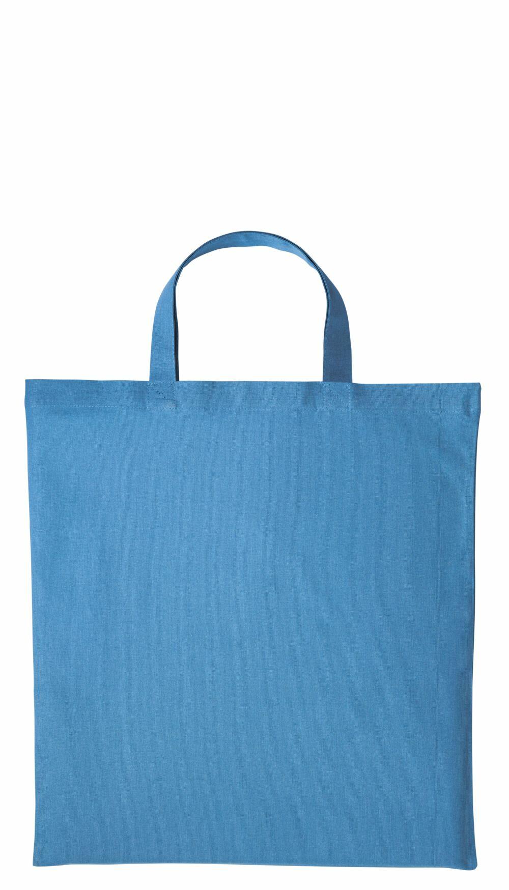 A Nutshell RL110 tote bag in plain blue with short handles, set against a white background.