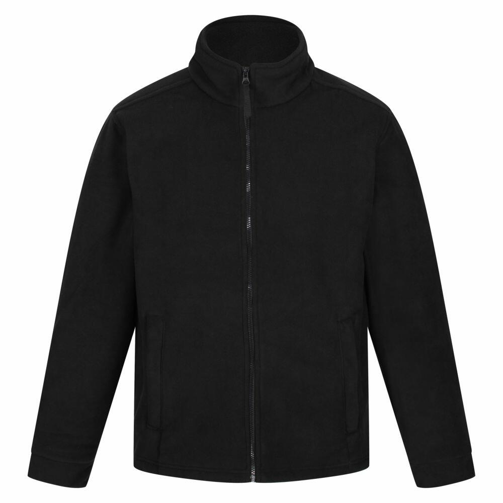 The RG188 black zip-up jacket by Regatta Professional features a high collar and two front pockets.