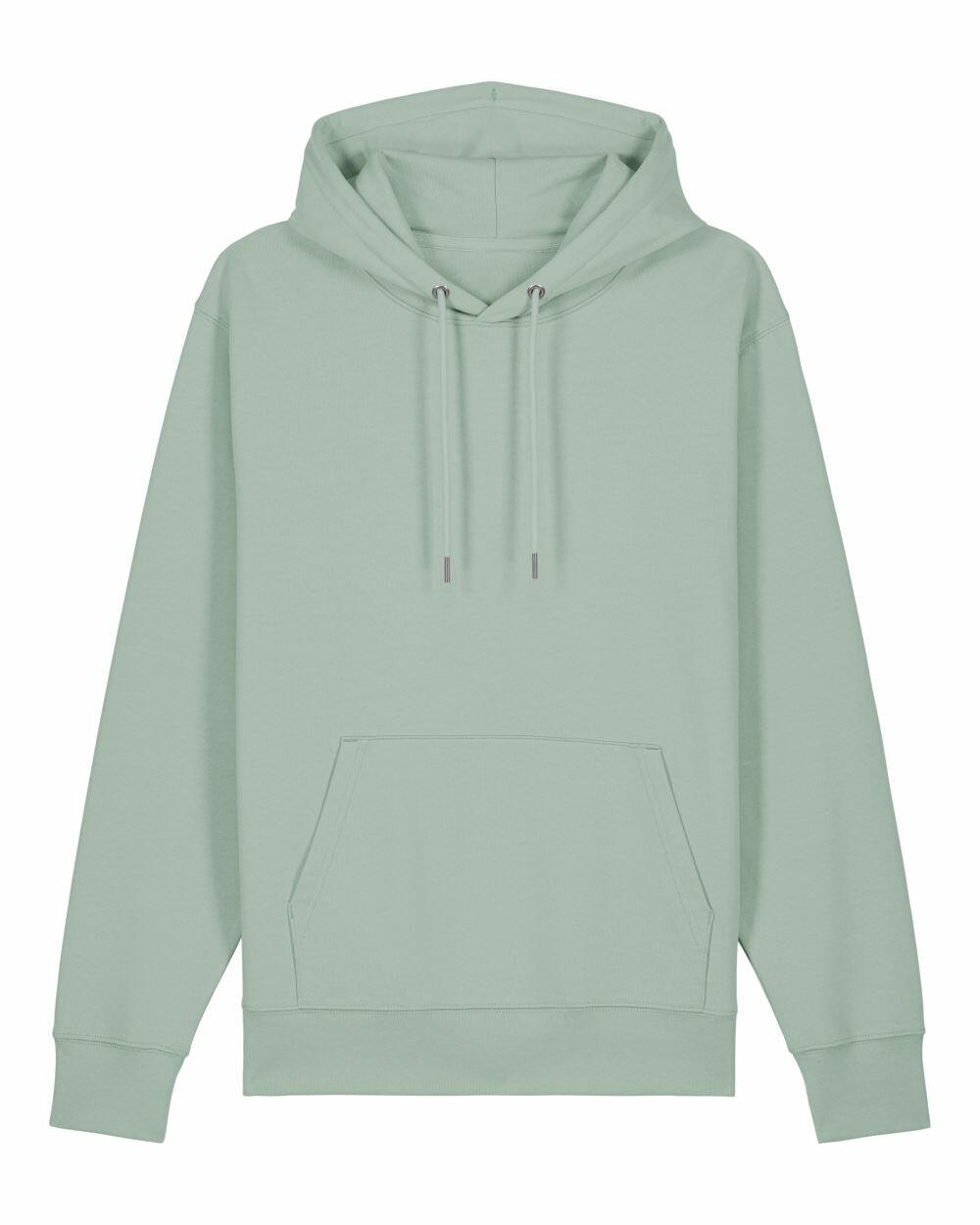 A light green SX705 hoodie by Stanley/Stella featuring a front pocket and drawstrings.