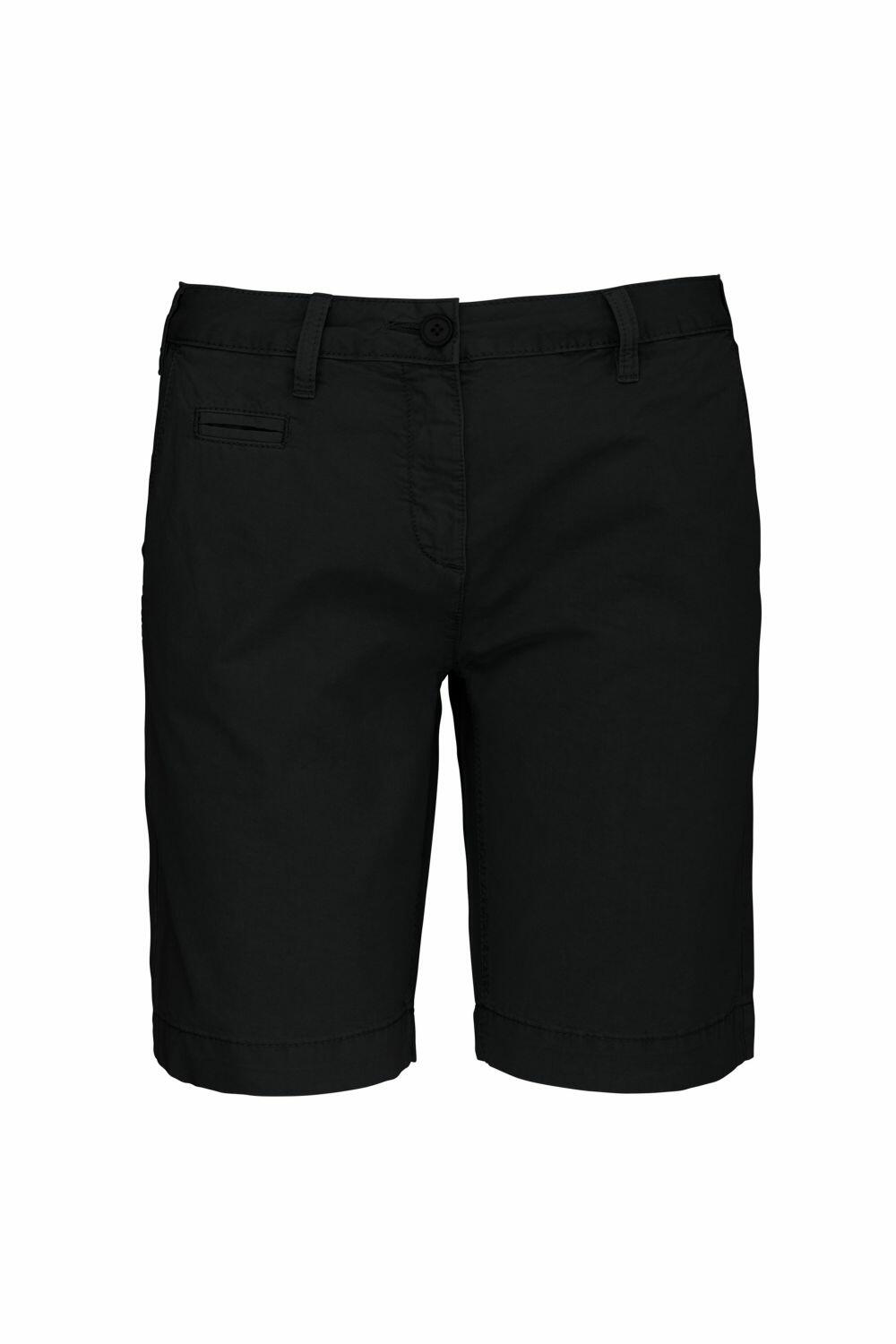 Kariban's KB753 features black knee-length shorts designed with belt loops and a button closure.