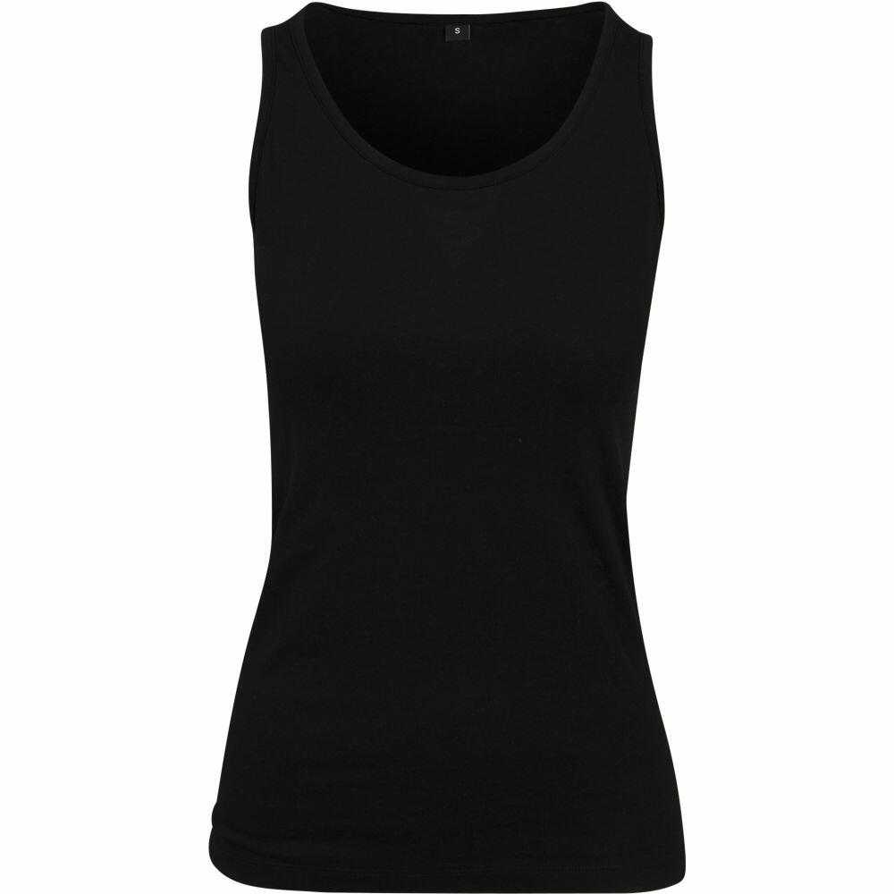 Product BY089, a basic black tank top from the Build Your Brand collection, featuring a sleeveless design in a front view.