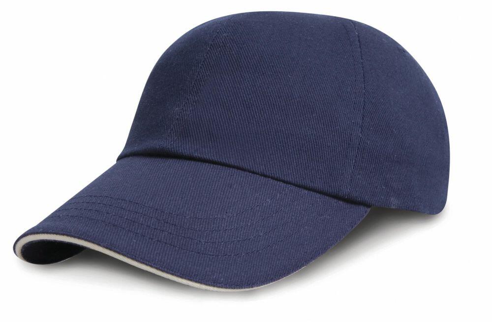 Stylish Low Profile Heavy Brushed Cotton Cap with Sandwich Peak