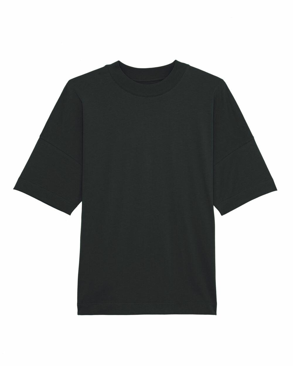 Stanley/Stella SX095 short-sleeve T-shirt in black, displayed on a white background.