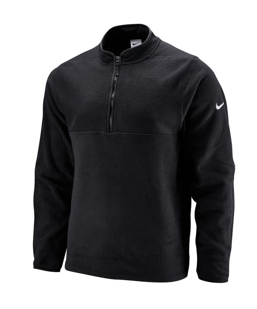 Nike NK330 quarter-zip fleece pullover in black, featuring a visible Nike logo on the sleeve.