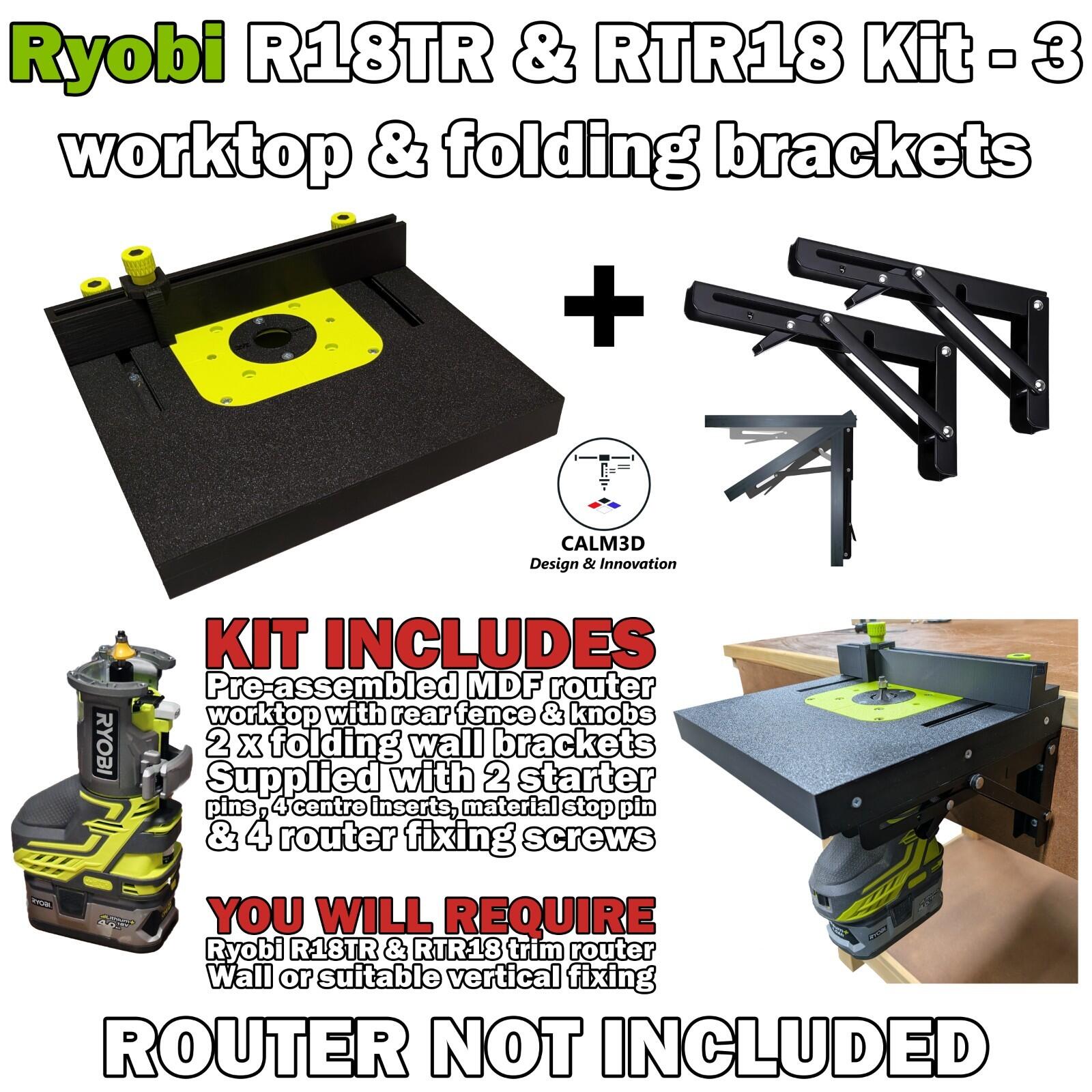 Small Ryobi Router Table Ryobi R18TR & RTR18 Compact trim table router kits