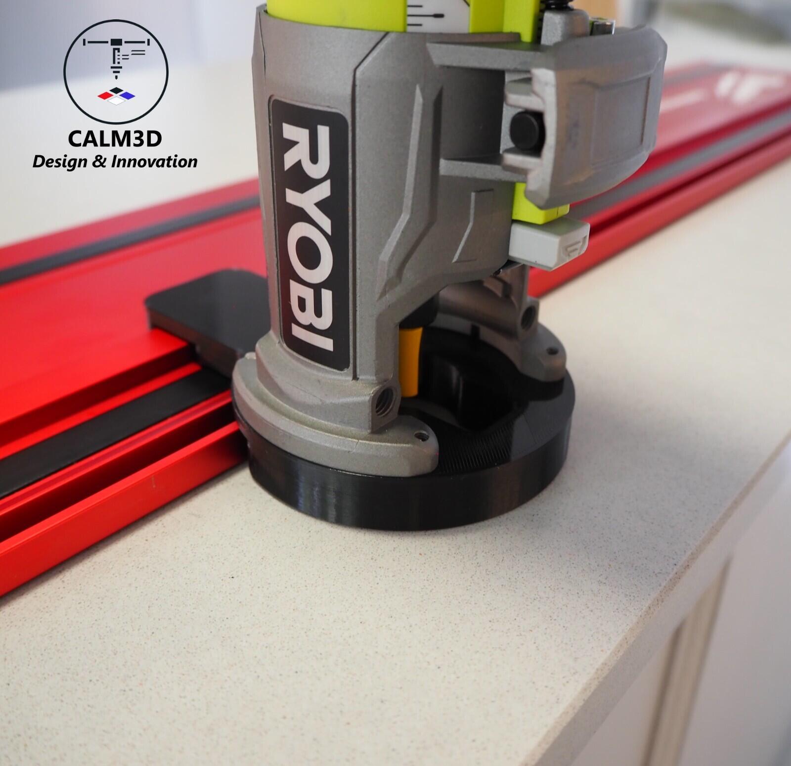 Ryobi R18TR & RTR18 trim router sub-base for use on Milwaukee red rail ...