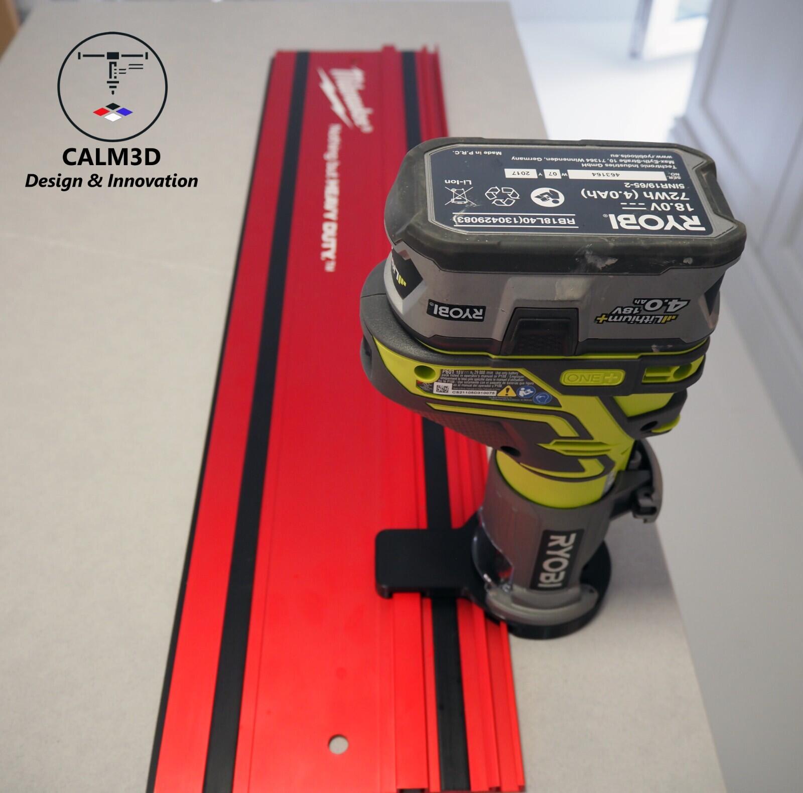 Ryobi R18TR & RTR18 trim router sub-base for use on Milwaukee red rail ...