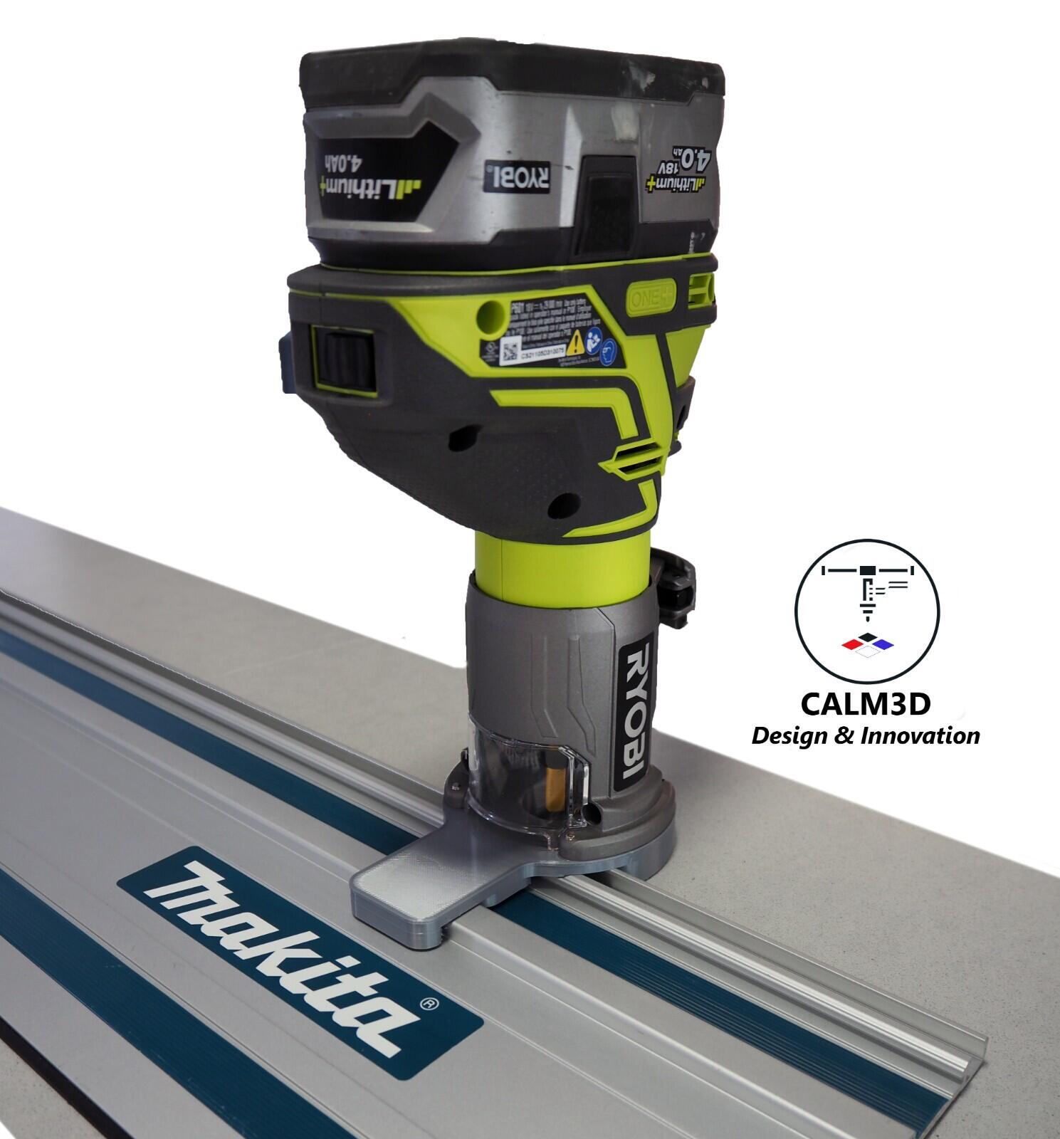 Ryobi Router Using Guide Rail Ryobi R18TR-0 RTR18 trim router sub-base for use on Makita guide rail ...