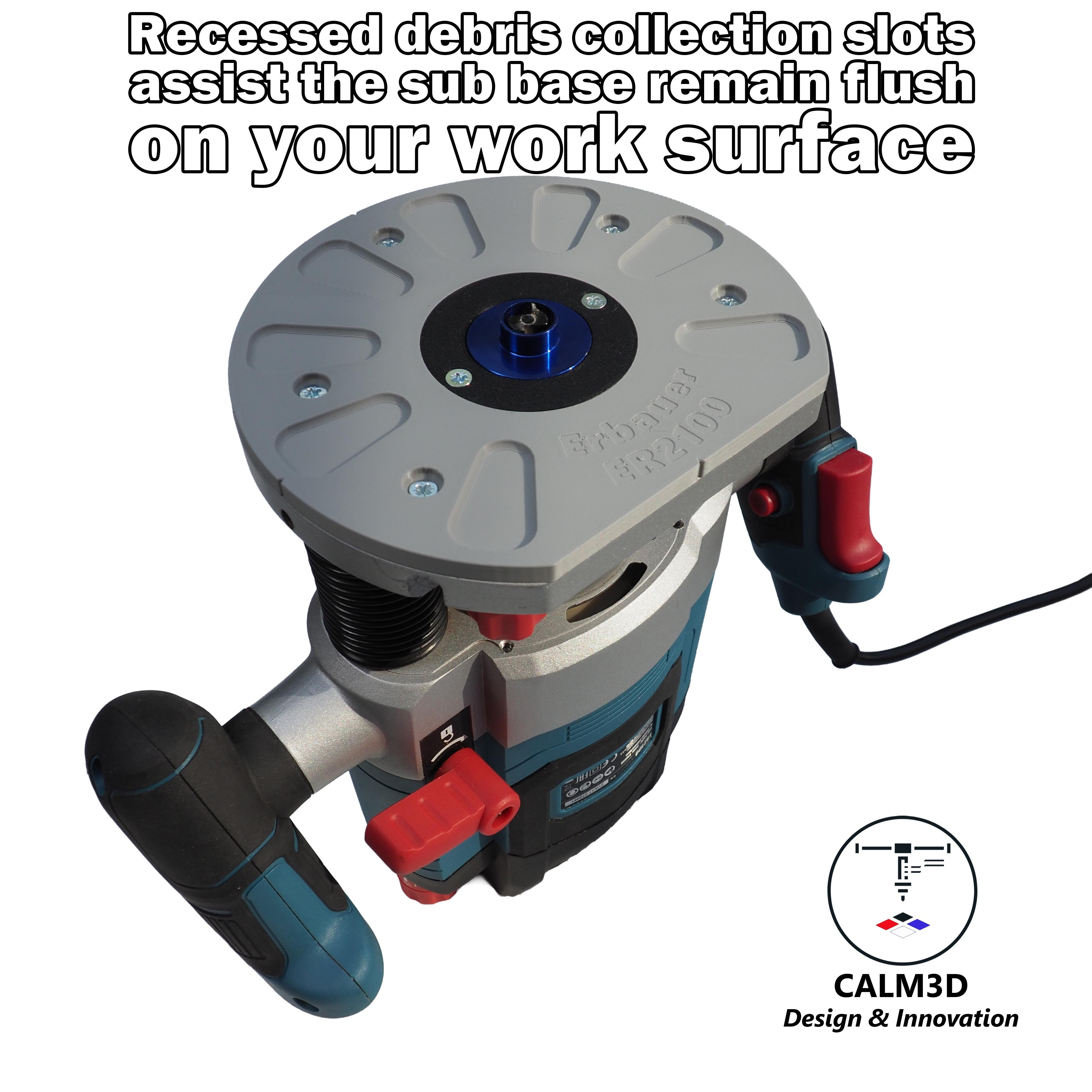 Erbauer ER2100 plunge router sub-base for 35mm & 60mm guide bushes