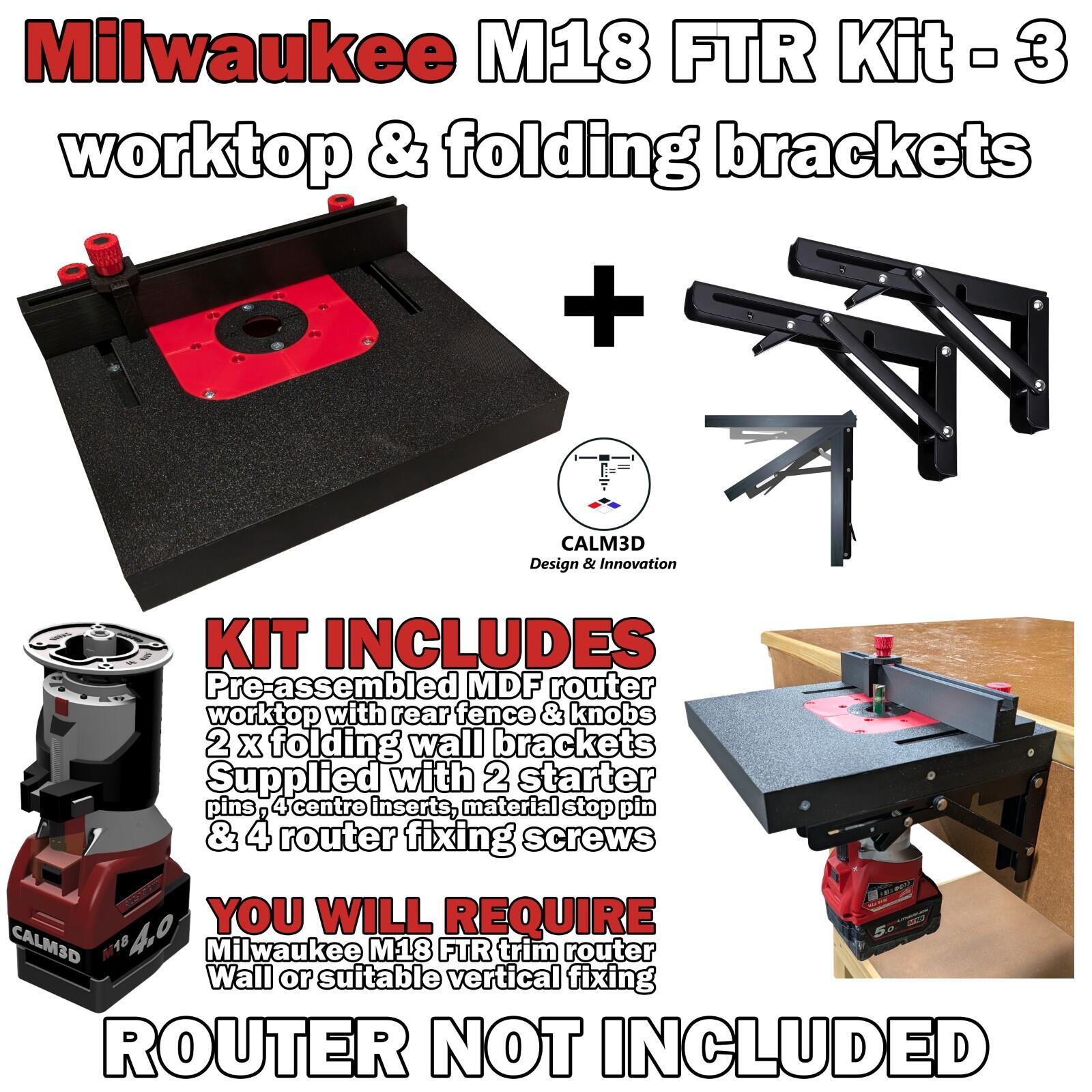 Milwaukee M18 FTR Compact trim table router kits