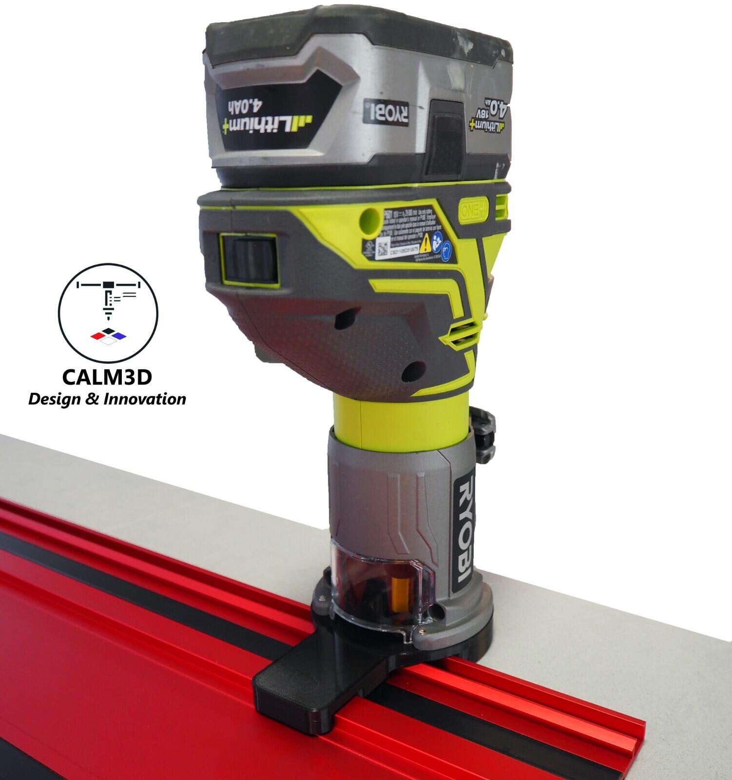 Ryobi R18TR & RTR18 trim router sub-base for use on Milwaukee red rail ...