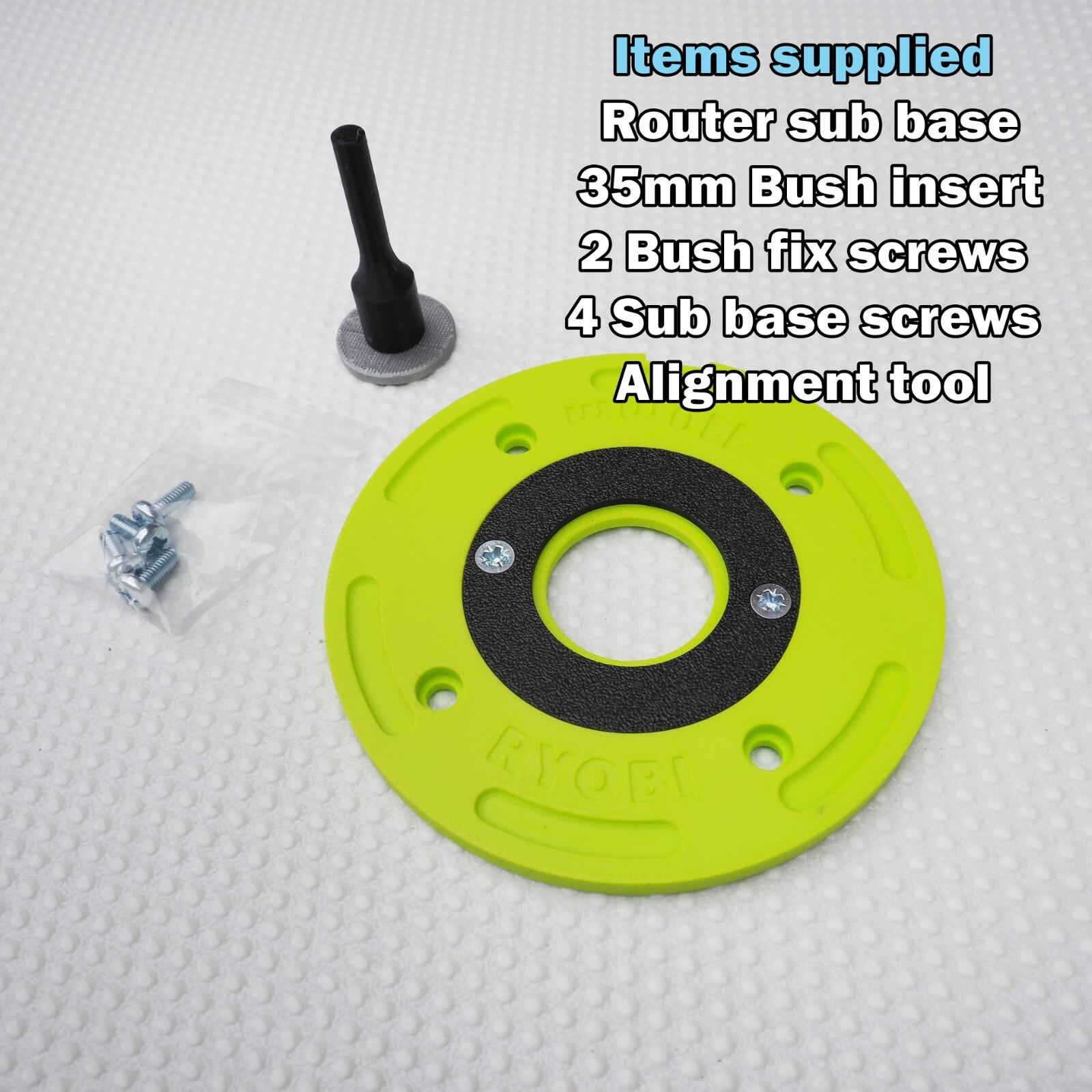 Ryobi Router Sub Base Ryobi R18TR-0 and RTR18 110mm router sub-base for 60mm & 35mm bushes ...