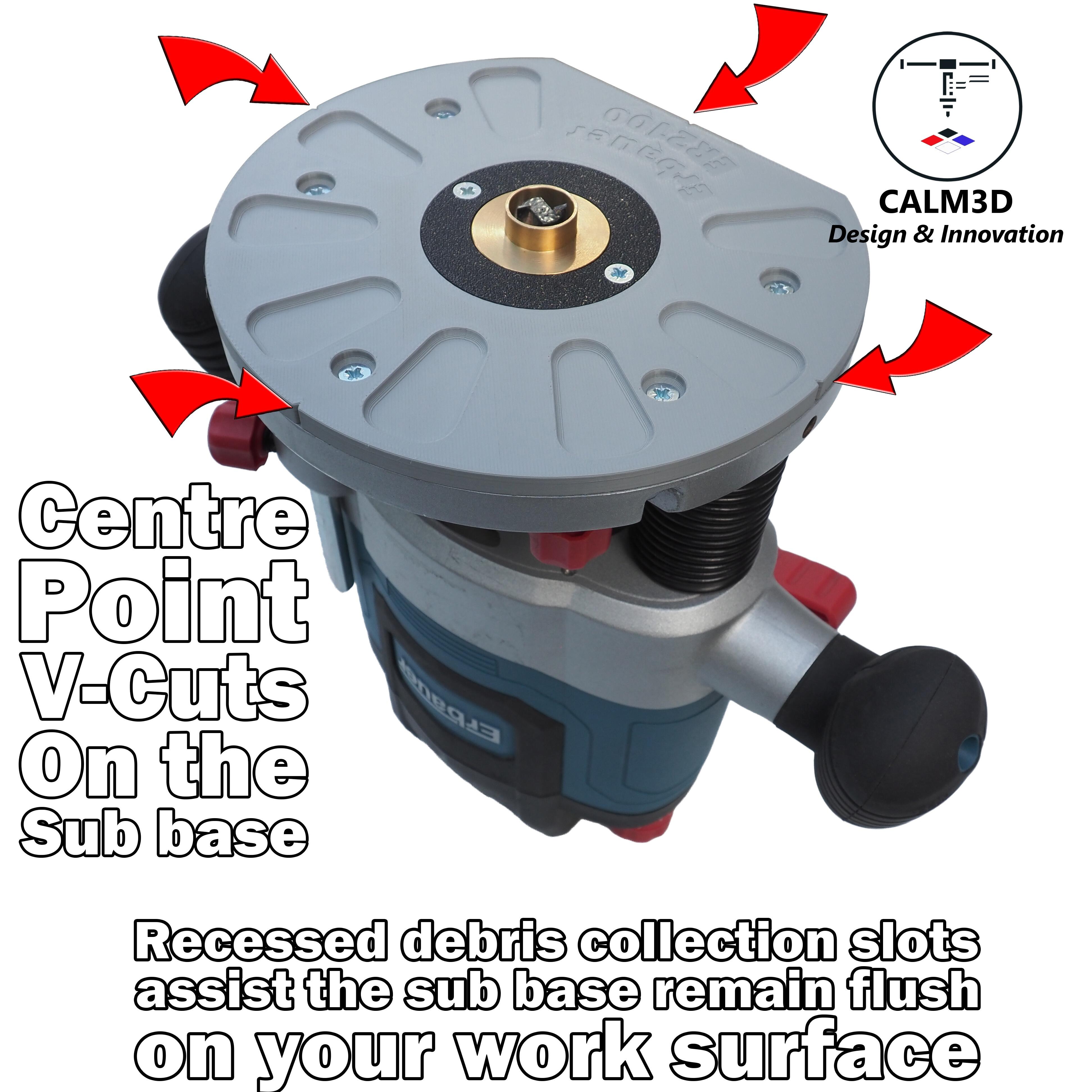 Erbauer ER2100 plunge router sub-base for 35mm & 60mm guide bushes