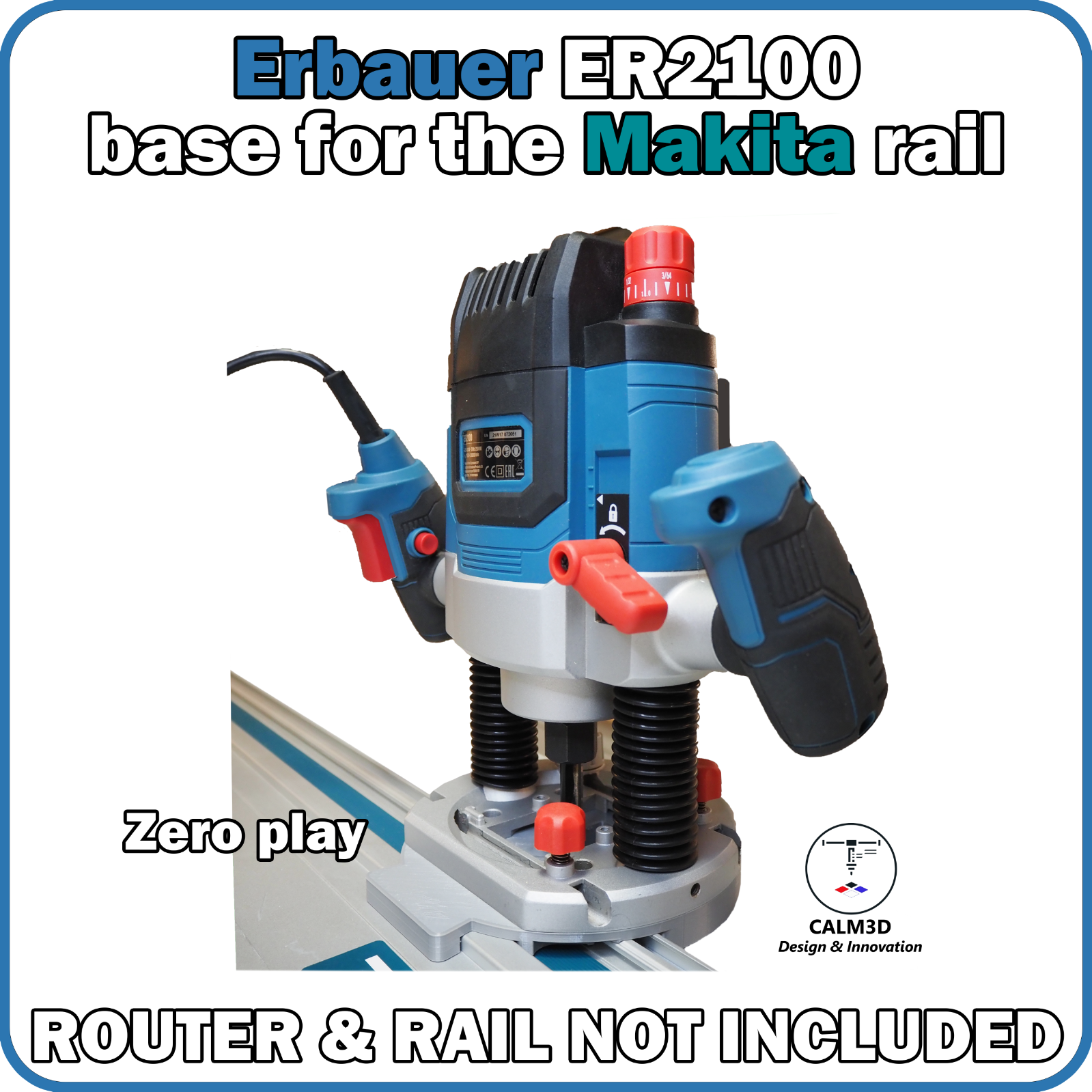 Erbauer ER2100 plunge router sub-base for use on the Makita rail - INC P&P