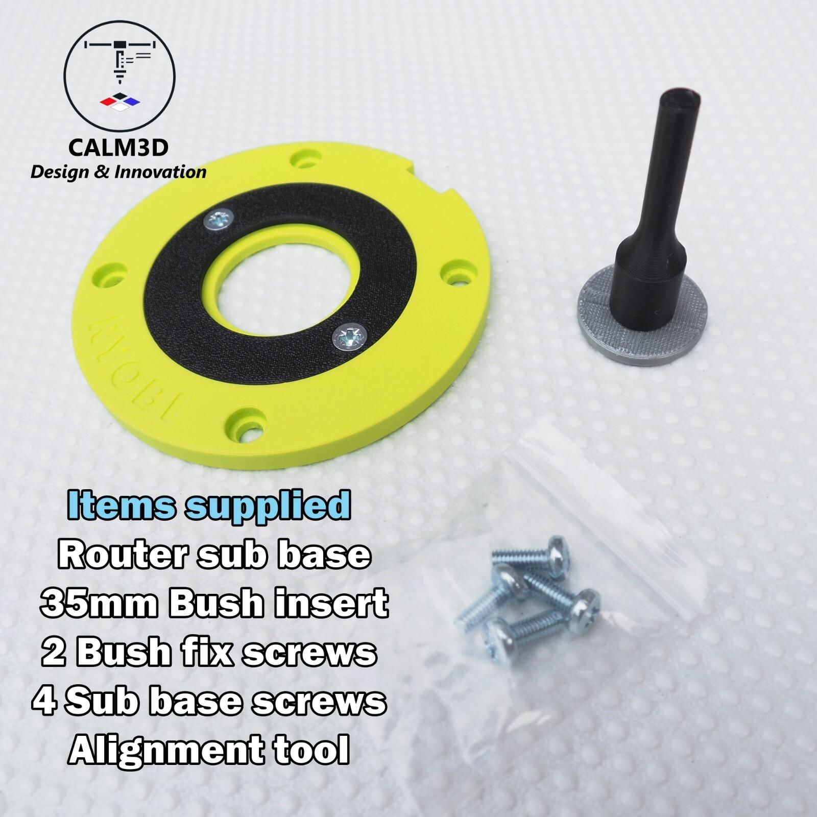 Ryobi Router Sub Base Ryobi R18TR & RTR18 trim sub-base for 35mm and 60mm guide bushes - INC P&P