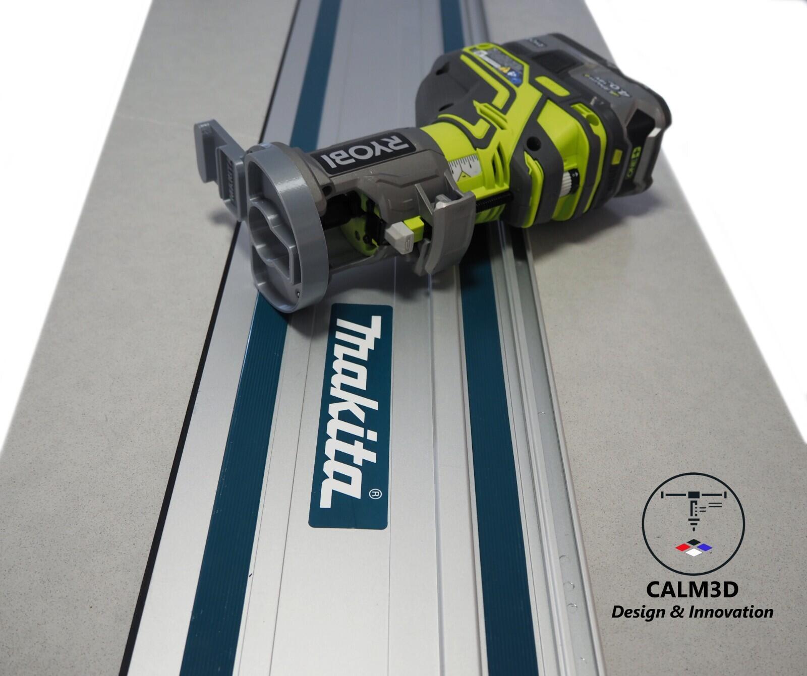 Ryobi Router Using Guide Rail Ryobi R18TR-0 RTR18 trim router sub-base for use on Makita guide rail ...