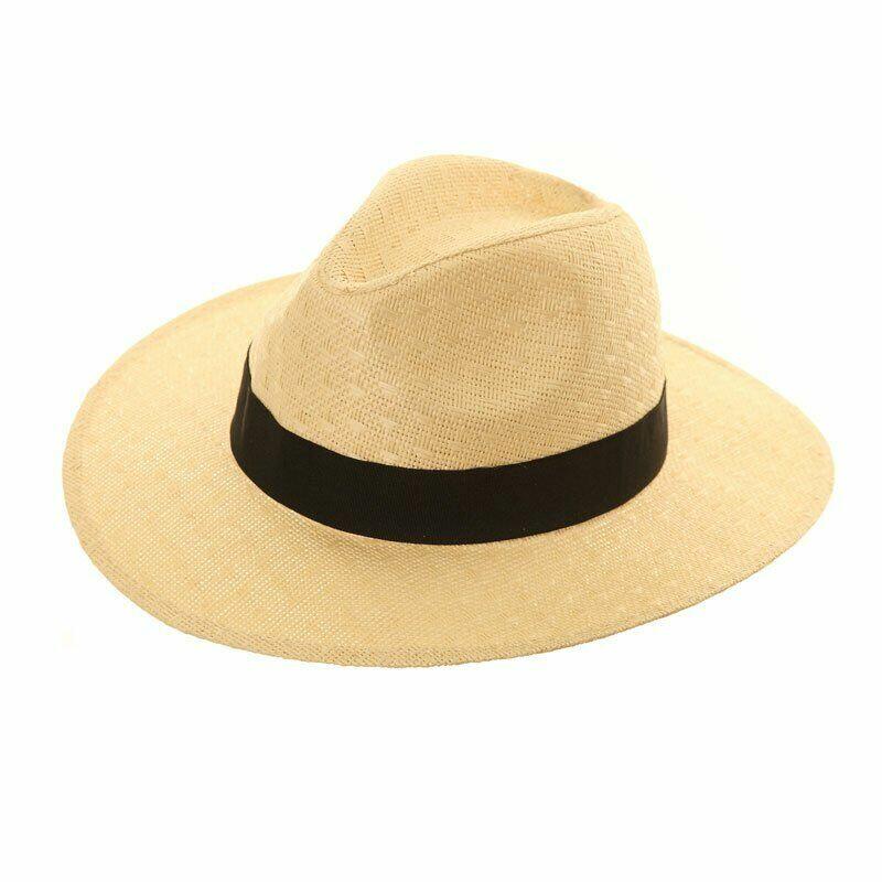Men's natural fedora hat
