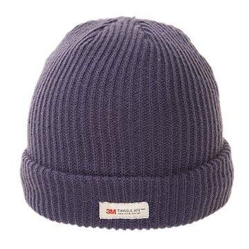 Ladies Plum Thinsulate Knitted Beanie Hat - Warm Acrylic Winter Hat